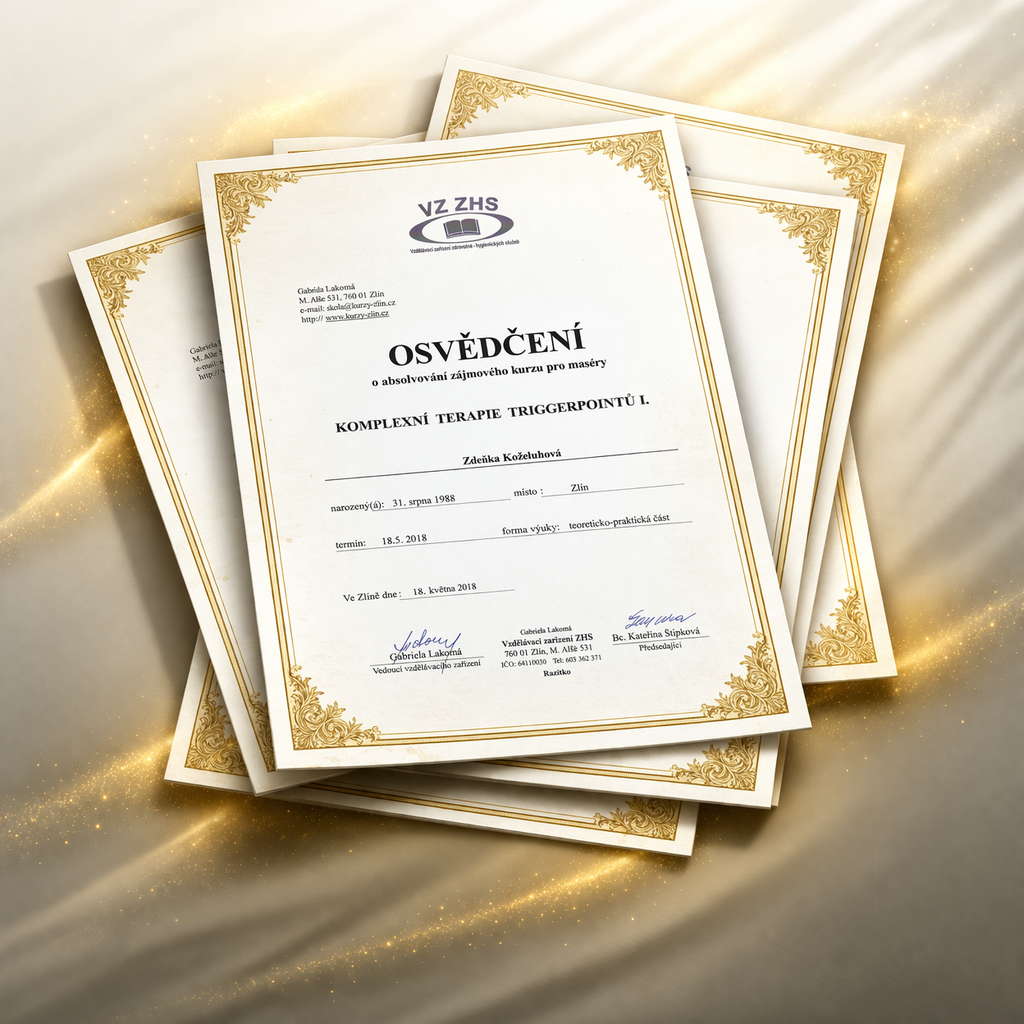 Náhled certifikátů Zdeňky Mahdalové